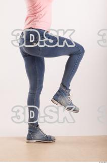 Knee flexing pose blue jeans of Oxana  0004